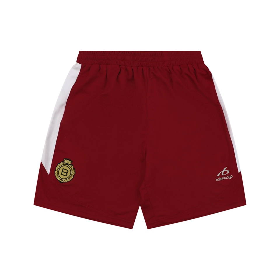 Balenciaga Wheat Crest Football Shorts Red Front view