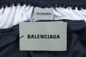 Balenciaga Wheat Crest Football Shorts Navy Brand label