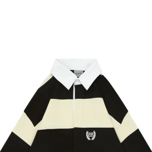 Balenciaga Wheat Double-B Striped Polo Shirt