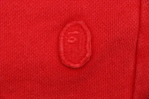 Bape Ape Head Embroidered Logo Sweat Shorts Red Brand