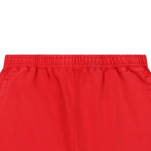 Bape Ape Head Embroidered Logo Sweat Shorts Red