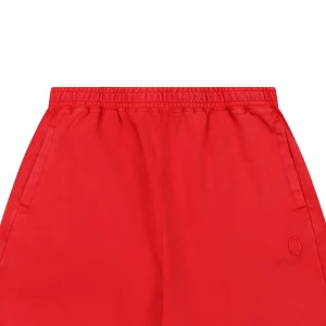 Bape Ape Head Embroidered Logo Sweat Shorts Red