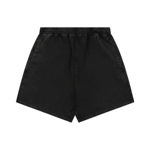 Bape Ape Head Embroidered Logo Sweat Shorts Black Front view