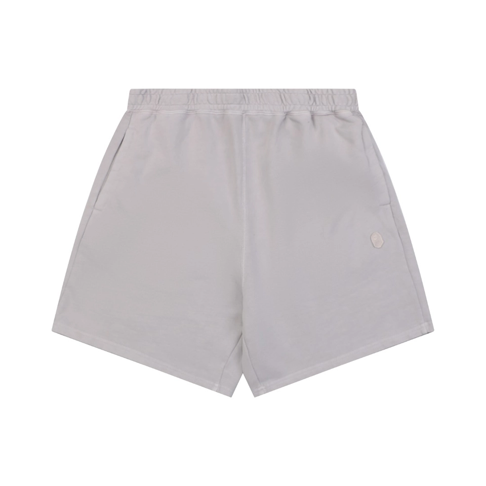 Bape Ape Head Embroidered Logo Sweat Shorts Grey Front view