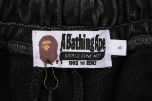 Bape Ape Head Embroidered Logo Sweat Shorts Black Brand label