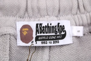 Bape Ape Head Embroidered Logo Sweat Shorts Grey Brand label