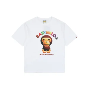 Bape Baby Milo Graphic Print T-Shirt White Front view
