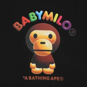 Bape Baby Milo Graphic Print T-Shirt Black Front Print