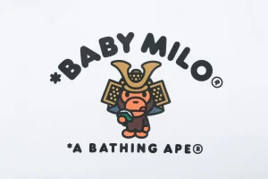 Bape Baby Milo Samurai Graphic T-Shirt White Front Print