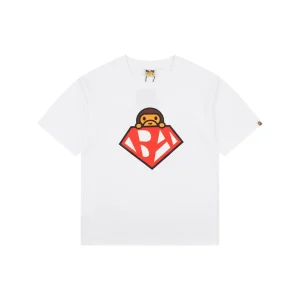 Bape Baby Milo Superman Graphic T-Shirt White Front view