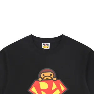 Bape Baby Milo Superman Graphic T-Shirt Black
