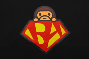 Bape Baby Milo Superman Graphic T-Shirt Black Front Print