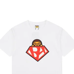 Bape Baby Milo Superman Graphic T-Shirt White