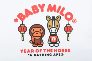 Bape Baby Milo Year of the Horse Graphic T-Shirt White Front Print