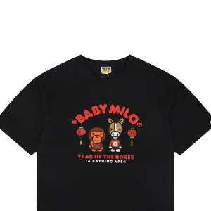 Bape Baby Milo Year of the Horse Graphic T-Shirt Black