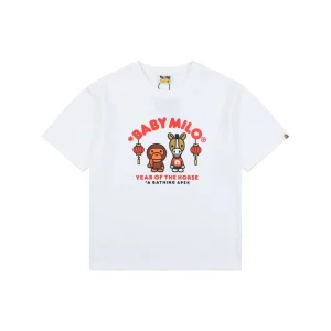 Bape Baby Milo Year of the Horse Graphic T-Shirt White Front view