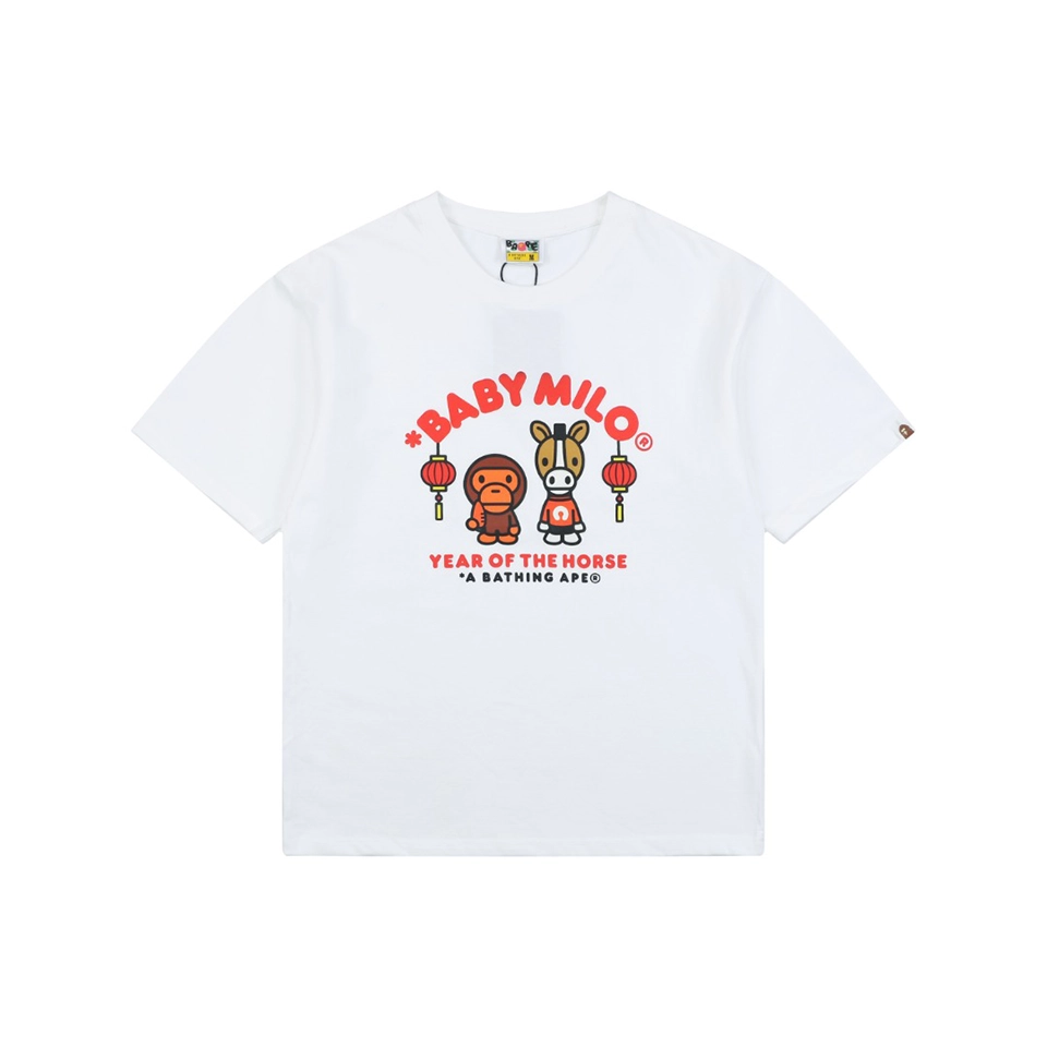 Bape Baby Milo Year of the Horse Graphic T-Shirt White Front view