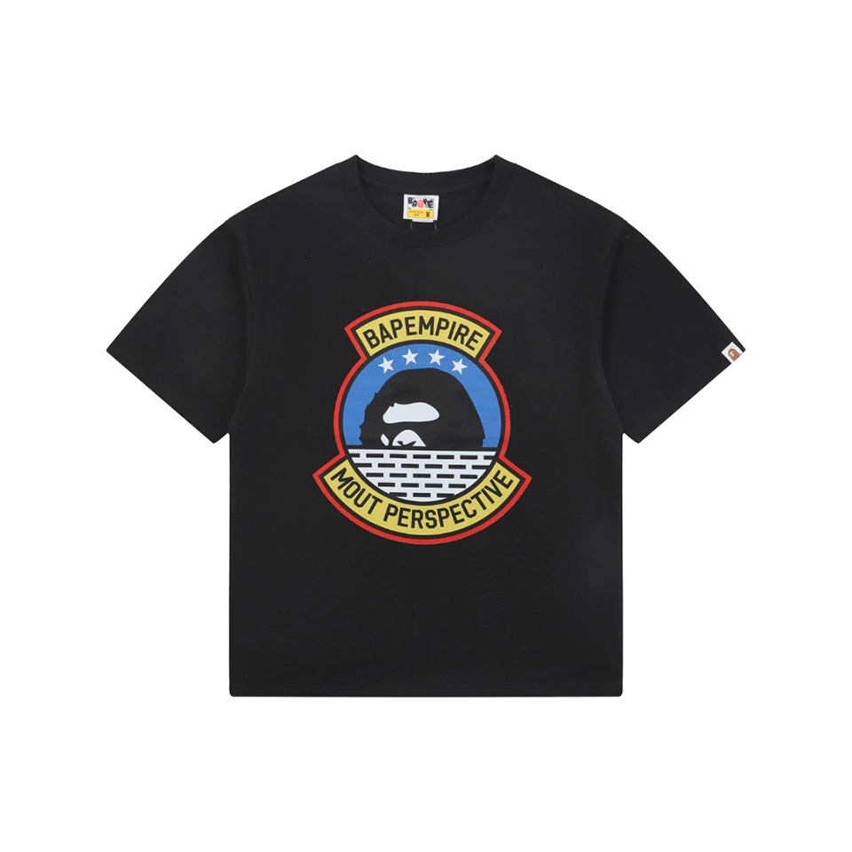 Bape Military Ape Head Graphic T-Shirt Black Front view