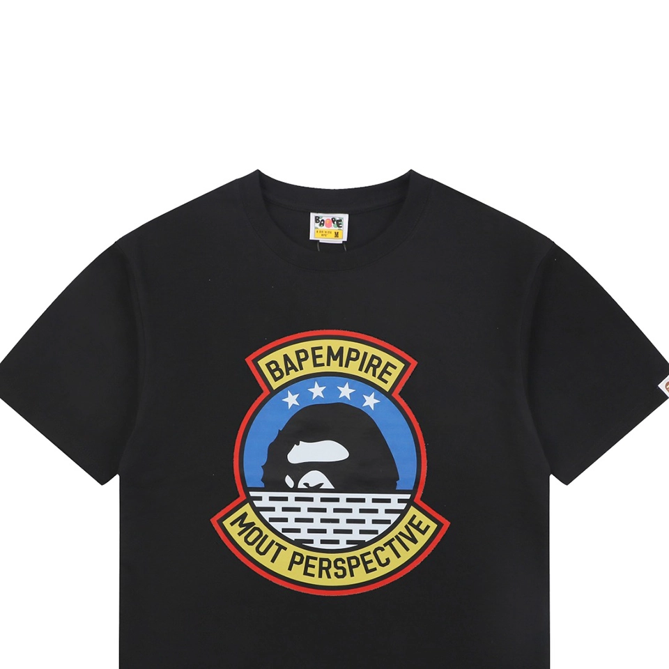 Bape Military Ape Head Graphic T-Shirt Black