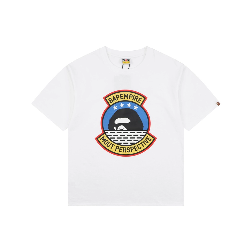 Bape Military Ape Head Graphic T-Shirt White Front view