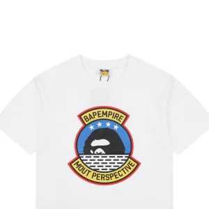 Bape Military Ape Head Graphic T-Shirt White
