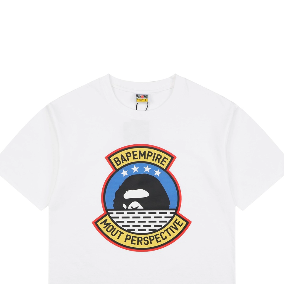 Bape Military Ape Head Graphic T-Shirt White