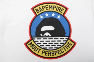 Bape Military Ape Head Graphic T-Shirt White Front Print