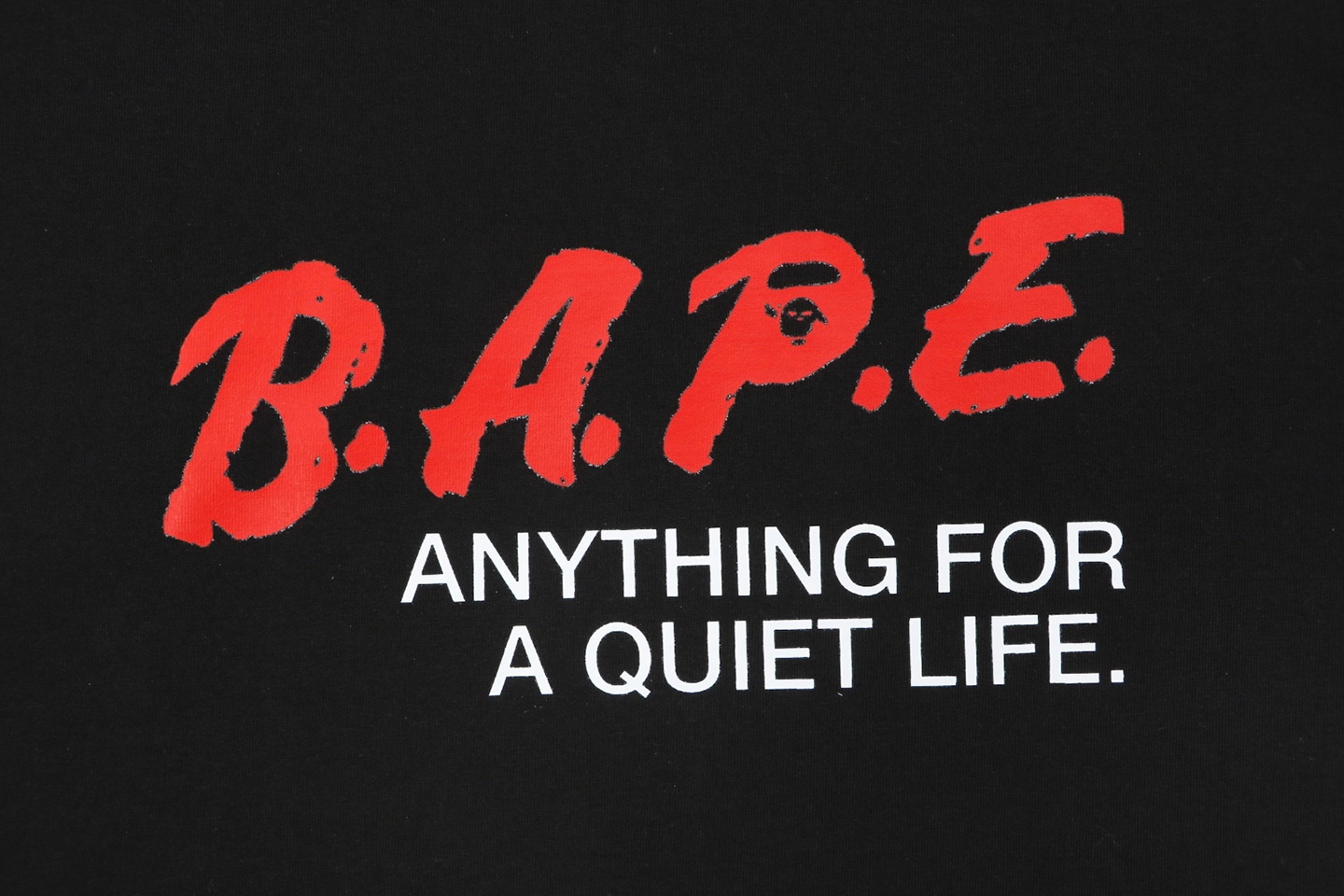 Bape Red Logo Graphic T-Shirt Black Front Print