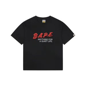 Bape Red Logo Graphic T-Shirt Black Front view