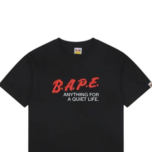 Bape Red Logo Graphic T-Shirt Black