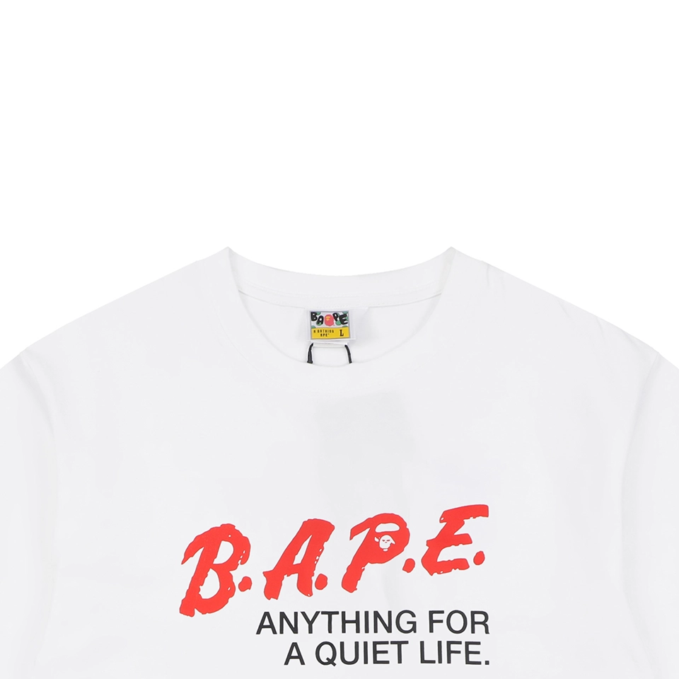 Bape Red Logo Graphic T-Shirt White