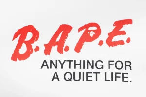 Bape Red Logo Graphic T-Shirt White Front Print