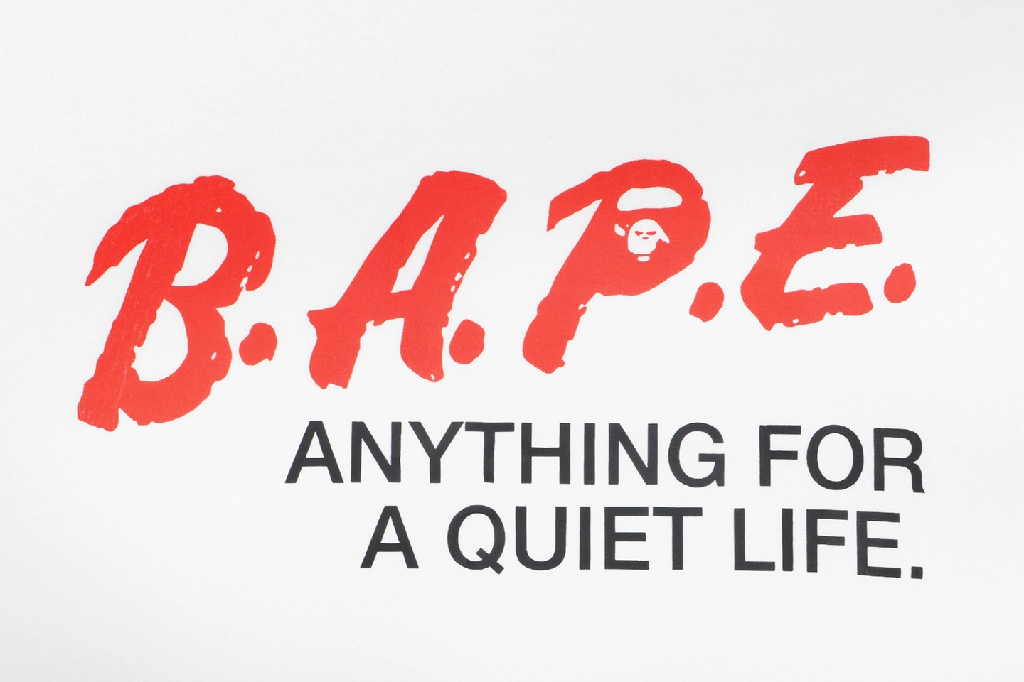 Bape Red Logo Graphic T-Shirt White Front Print