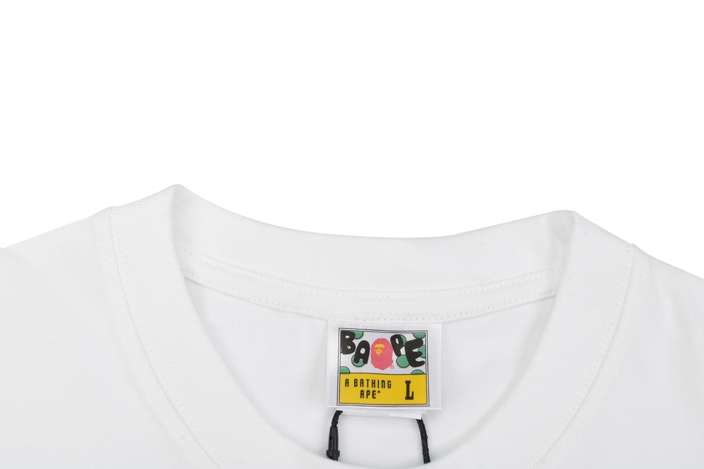 Bape Red Logo Graphic T-Shirt White Collar
