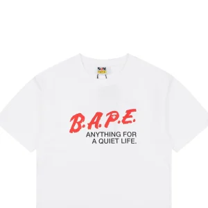 Bape Red Logo Graphic T-Shirt White
