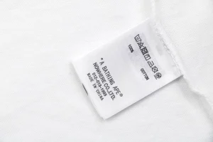 Bape Rhinestone Ape Head Graphic T-Shirt White Wash label