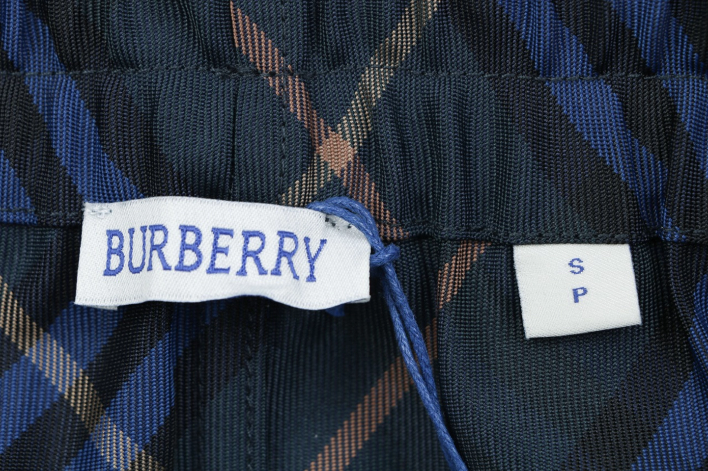 Burberry Blue Tartan Nylon Shorts Brand label