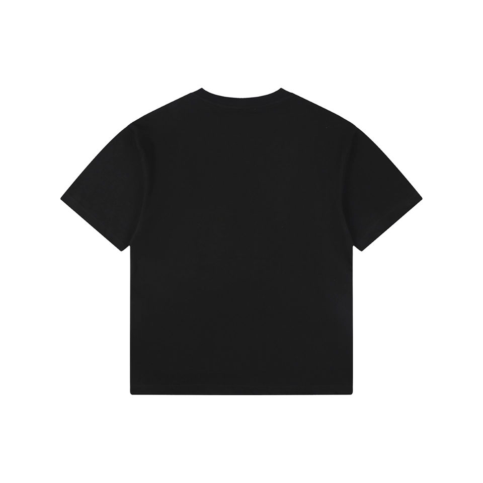 Burberry Check Flag Embroidered T-Shirt Black Back view