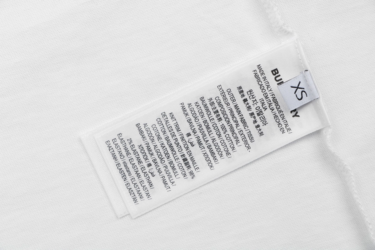 Burberry Check Knight Emblem T-Shirt White Wash label