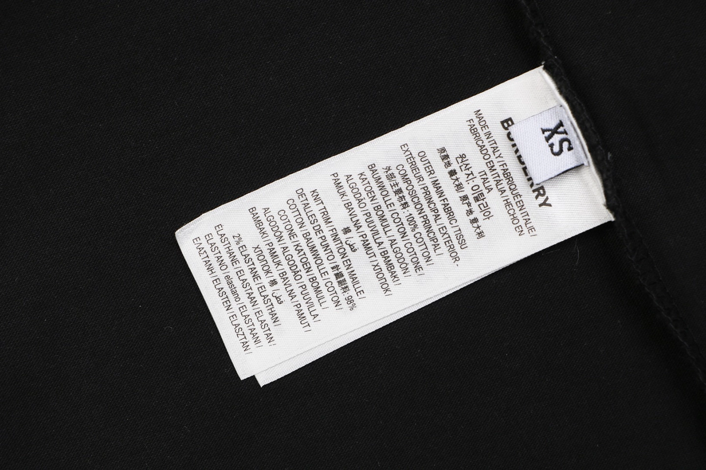 Burberry Check Knight Emblem T-Shirt Black Wash label