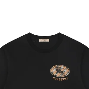Burberry Check Knight Emblem T-Shirt Black