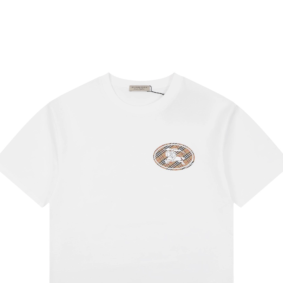 Burberry Check Knight Emblem T-Shirt White
