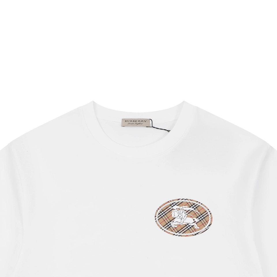 Burberry Check Knight Emblem T-Shirt White