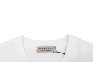 Burberry Check Knight Emblem T-Shirt White Collar