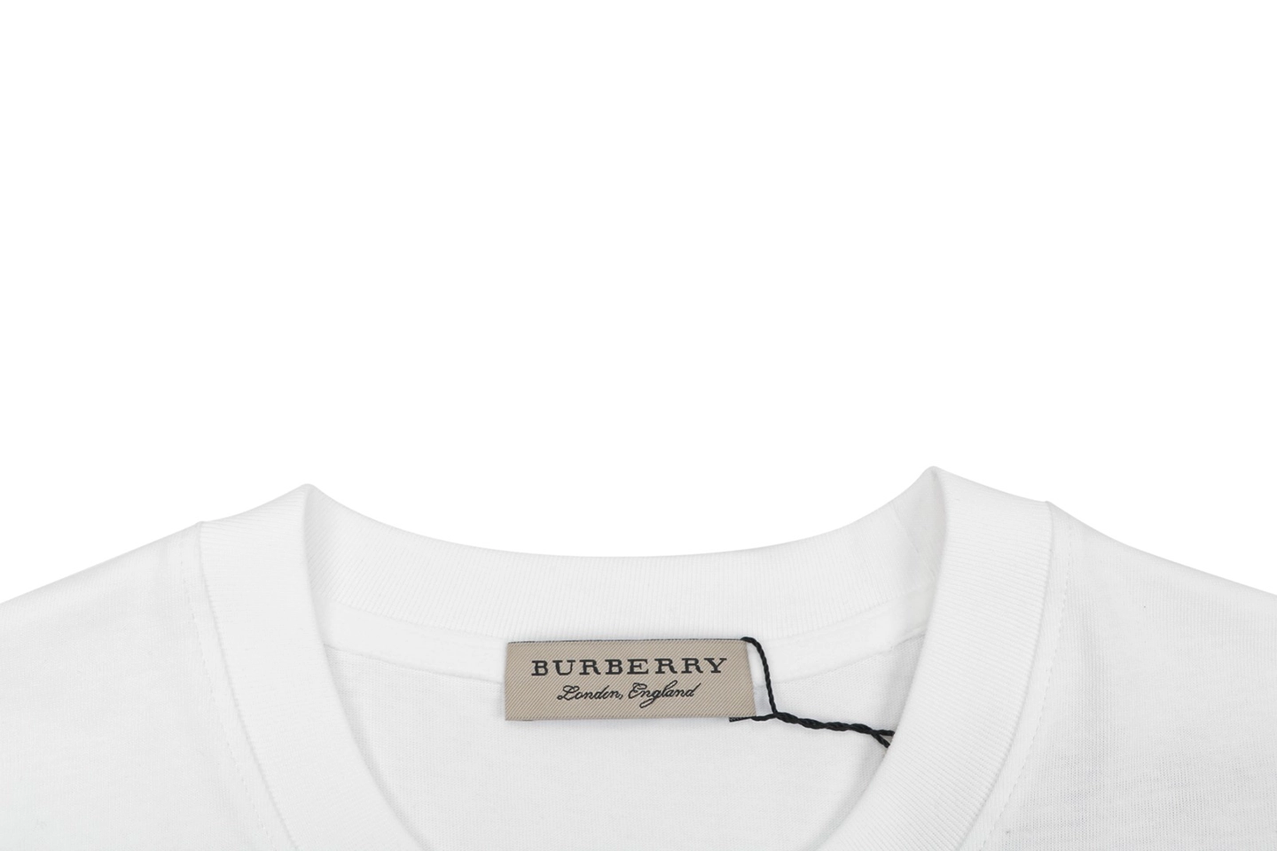 Burberry Check Knight Emblem T-Shirt White Collar