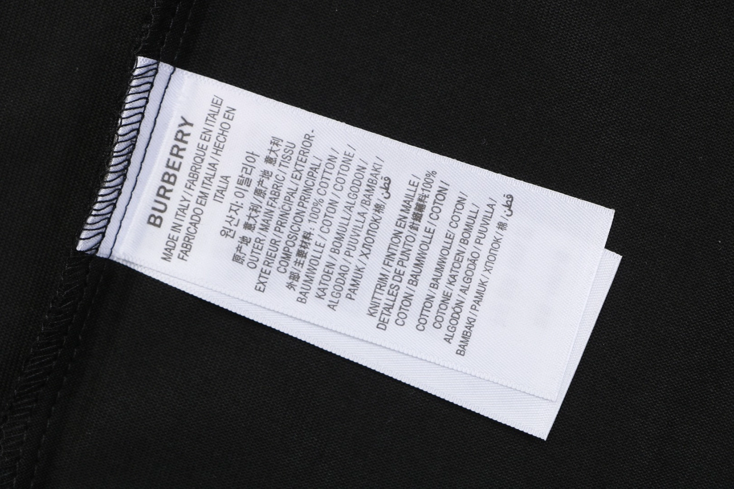 Burberry Check Pocket T-Shirt Wash label
