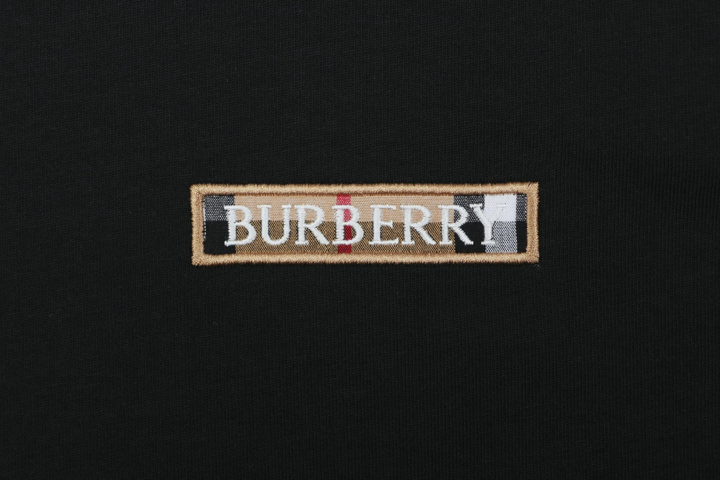 Burberry Check Sleeve Logo Embroidered T-Shirt White Brand