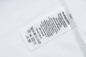 Burberry Check Sleeve Logo Embroidered T-Shirt White Wash label