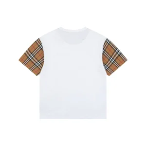 Burberry Check Sleeve Logo Embroidered T-Shirt White Back view