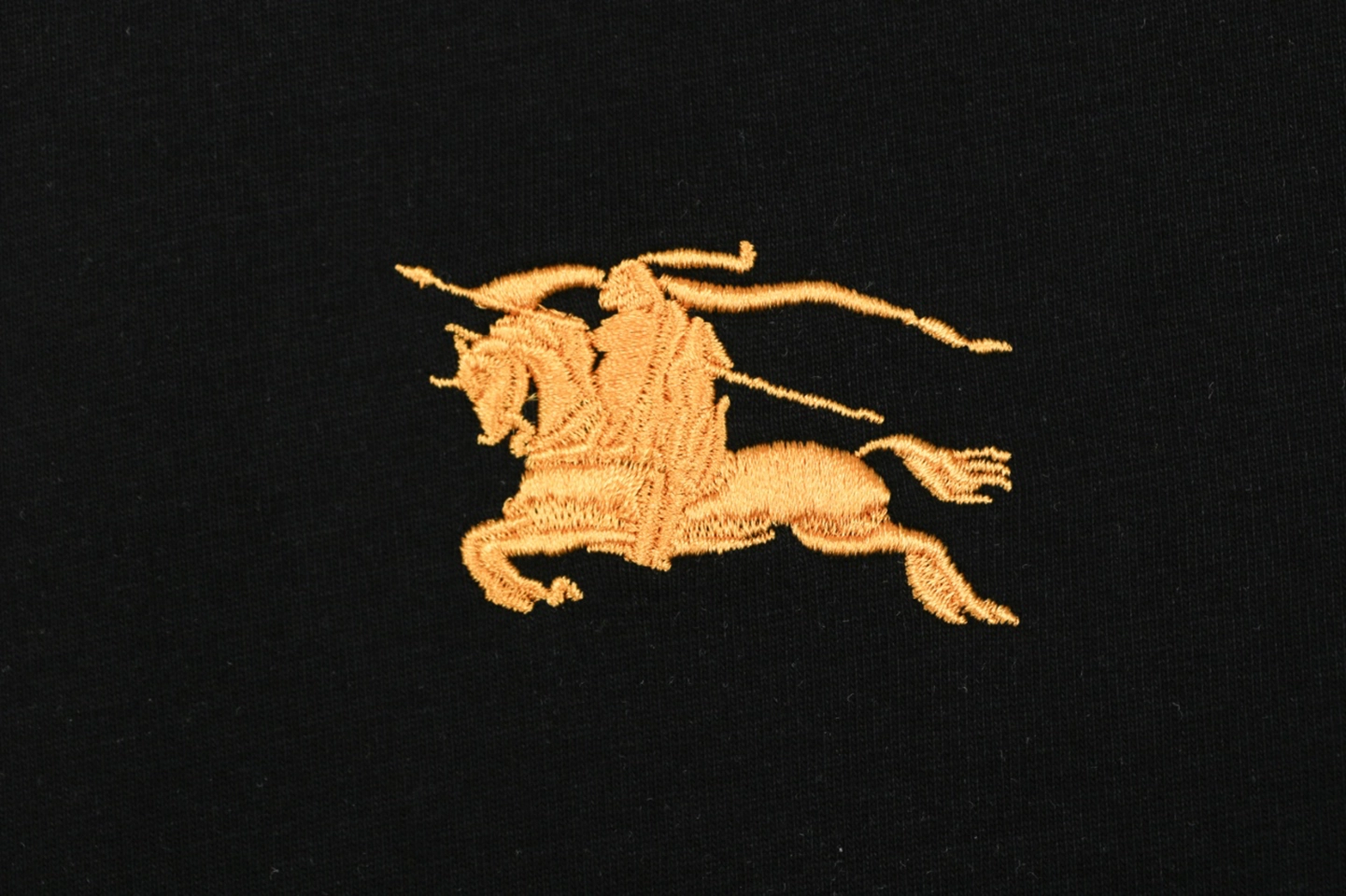 Burberry Check Trim Equestrian Knight Embroidered T-Shirt Black Brand